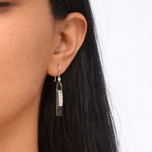 Silver Edge Earrings