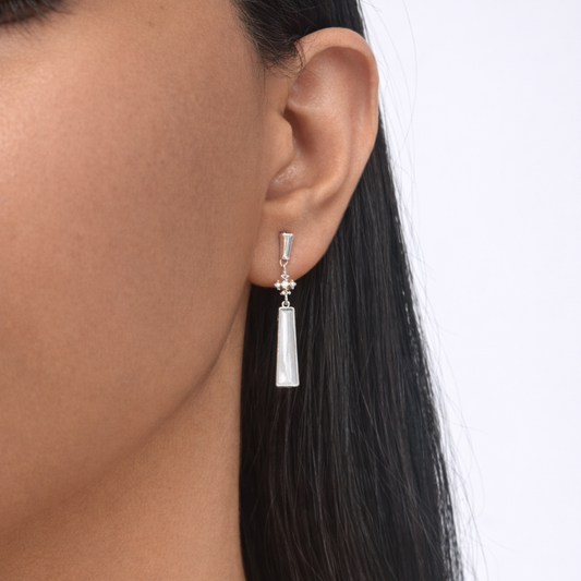 Mother of Pearl Cross Earrings