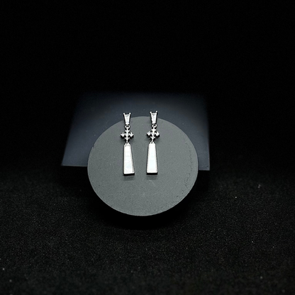 Mother of Pearl Cross Earrings