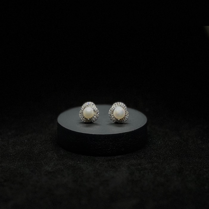 Pearl Halo Studs
